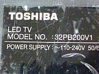 Блок питания 32D59W2 REV1.0, ИК-приемник V28A001424A1, матрица V320BJ3-P01 Rev.C1 от LЕD TV Toshiba 32PB200V1