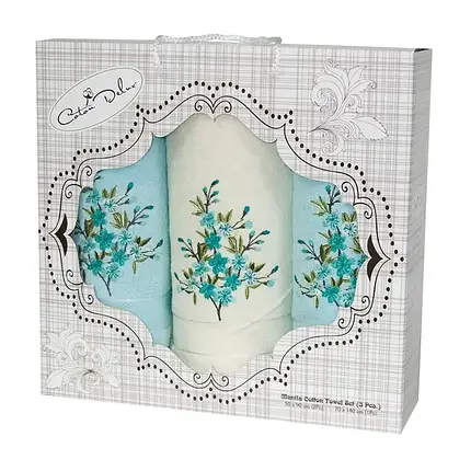 Набір рушників Gursan Cotton Malina 3' 2х50х90+70х140см, 3378, фото 1