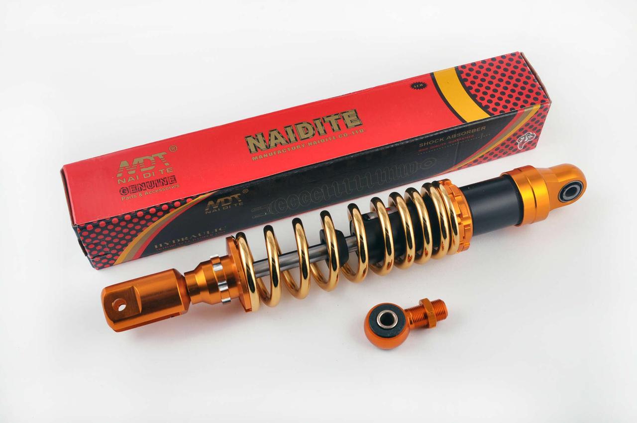 Амортизатор універсальний (+ перехідник) 350mm, тюнінговий (оранжево-золотий) NDT