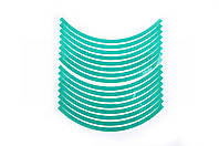 Наклейка на колесо 10 декор (16шт, зеленая) (#6054Ф)