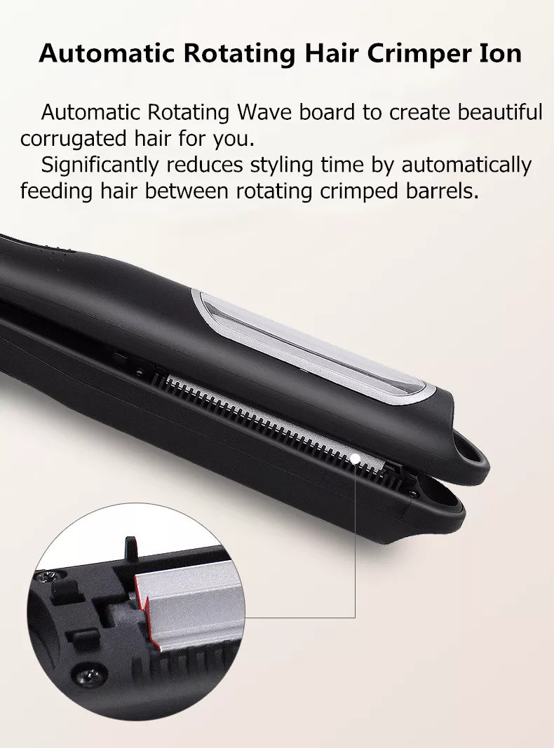 Плойка гофре щипцы "Сrimping hair iron" автоматические, Черный утюжок гофре для волос для объема (NS) - фото 9 - id-p1612591300