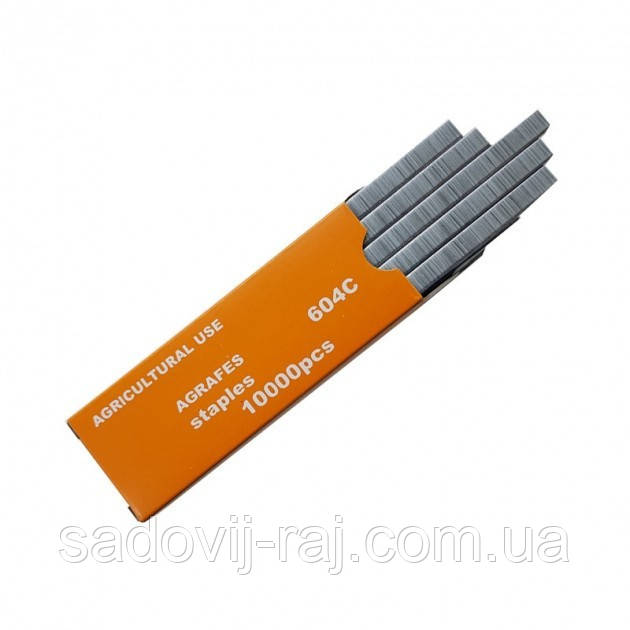 Скоби металеві для садового тапенера (степлера) для підв'язки рослин, фото 1