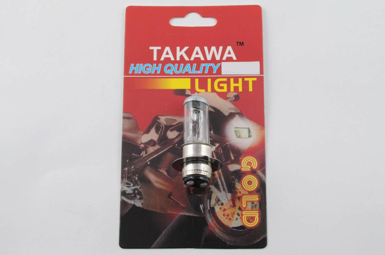Лампа P15D-25-1 (1 ус) 12V 50W/50W (біла) (S-head) TAKAWA (mod:A)