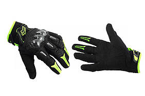 Перчатки FOX BOMBER (mod:FX-5, size:M, чорно-зелені)