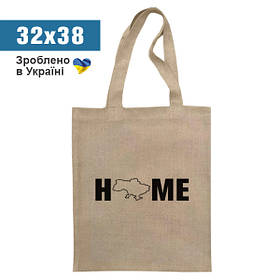 Еко сумка "Home Україна" / Сумка шопер з принтом тканинна