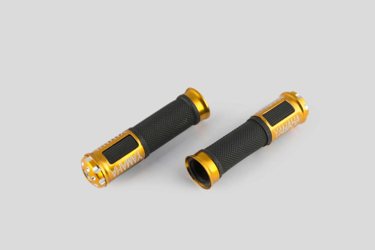 Ручки керма з алюмінію. відбійником (жовті) (mod:Yamaha) GJCT