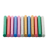 Комплект кольорових перламутрових клейових стрижнів 7,4 мм * 100 мм, 12 шт
