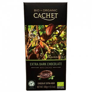 Шоколад Cachet Bio (Кашет Біо) екстра чорний 85 % какао 100 г Бельгія