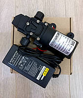 Насос мембранний, помпа 12в 70Вт з блоком живлення, насос для води 12в 70вт, комплект насос з блоком живлення