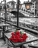 Картина по номерам Розы Венеции Art Craft черно-белая с красными розами 40*50 см