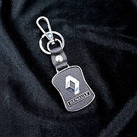Черный брелок Renault для авто ключей из кожзама, автомобильный брелок с логотипом Рено черный топ