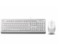 Комплект клавіатура + миша дротовий USB A4Tech FStyler F1010 білий з сірим новий