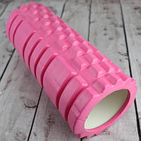 Массажный ролик 33*14 см валик розовый Роллер-цилиндр для йоги Массажа всего тела рук ног спины (Живые фото)