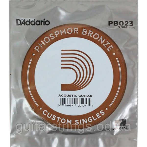 Струна D'Addario PB023 Phosphor Bronze 0.23 (акустика) - фото 1 - id-p1612756938