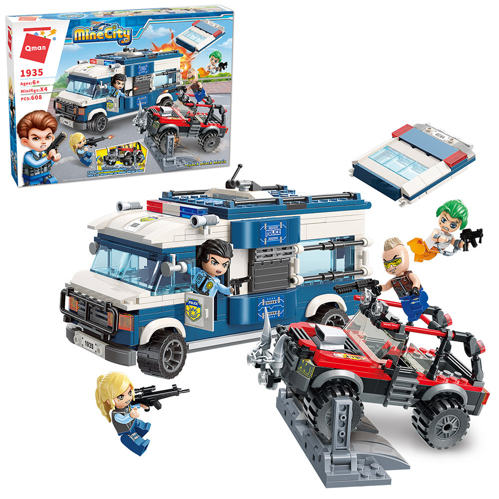 Конструктор Qman 1935 Поліцейська гонитва, 608 деталей, фото 1
