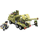 Конструктор Qman 21012 Військовий тягач із гарматою, 388 деталей, фото 2