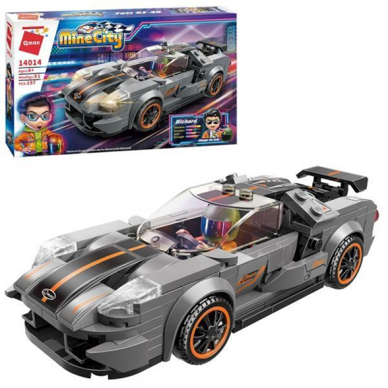 Конструктор Qman 14014 MineCity гоночна машина GT40, 197 дет, фото 1