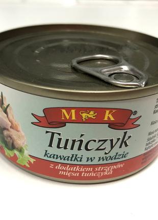 Тунець цілісними шматочками у власному соці (воді) MK Tunczyk, 170 г, Польща, у бляшанці