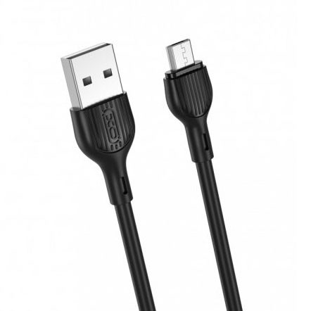 Кабель XO NB200 USB - MicroUSB 2.1A/1m (Чорний)