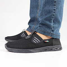 Кросівки чоловічі чорного кольору сітка на літо
