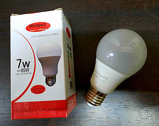 Енергоощадна лампочка 7W~85W (E27) 550 lm WimpeX, 6х10,8 см Білий