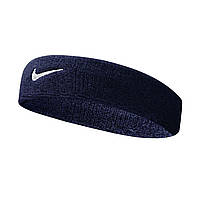 Повязка на голову Nike Swoosh Headband для фитнеса и спорта хлопок-полиэстер-нейлон (NNN07101OS) Темно-синий