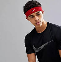 Повязка на голову Nike Swoosh Headband для фитнеса и спорта хлопок-полиэстер-нейлон (NNN07101OS) Красный