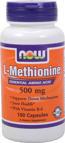 L-Метіонін, L-Methionine, Now Foods, 500 мг, 100 капсул