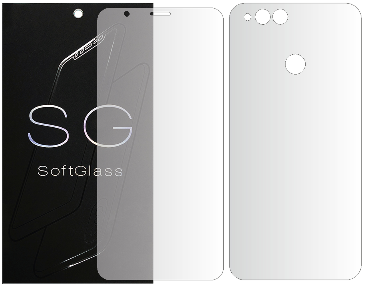 Бронеплівка для Honor 7X комплект: для передньої і задньої панелі зносостійка поліуретанова SoftGlass, фото 1