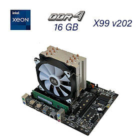 Комплект: материнська плата X99 v202 / Socket LGA 2011v3 з процесором Intel Xeon E5-2640 v3 (8 (16) ядер по 2.6 - 3.4 GHz) 20 MB