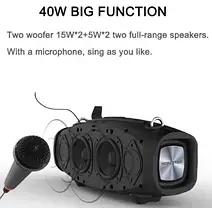 Вологостійка портативна Колонка Bluetooth HOPESTAR H1 Party (+мікрофон+блок живлення 15V3A), фото 3