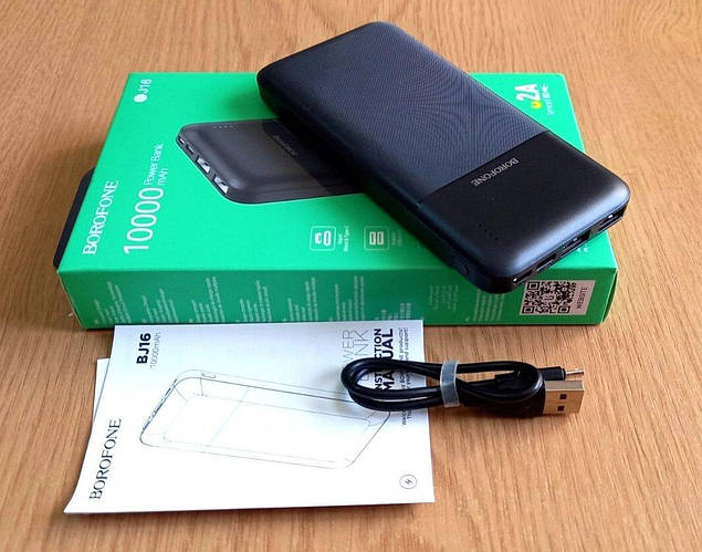 Купити Power Bank (повербанк) BOROFONE BJ16-B 10000 мАг, 2хUSB, 1 Type ...