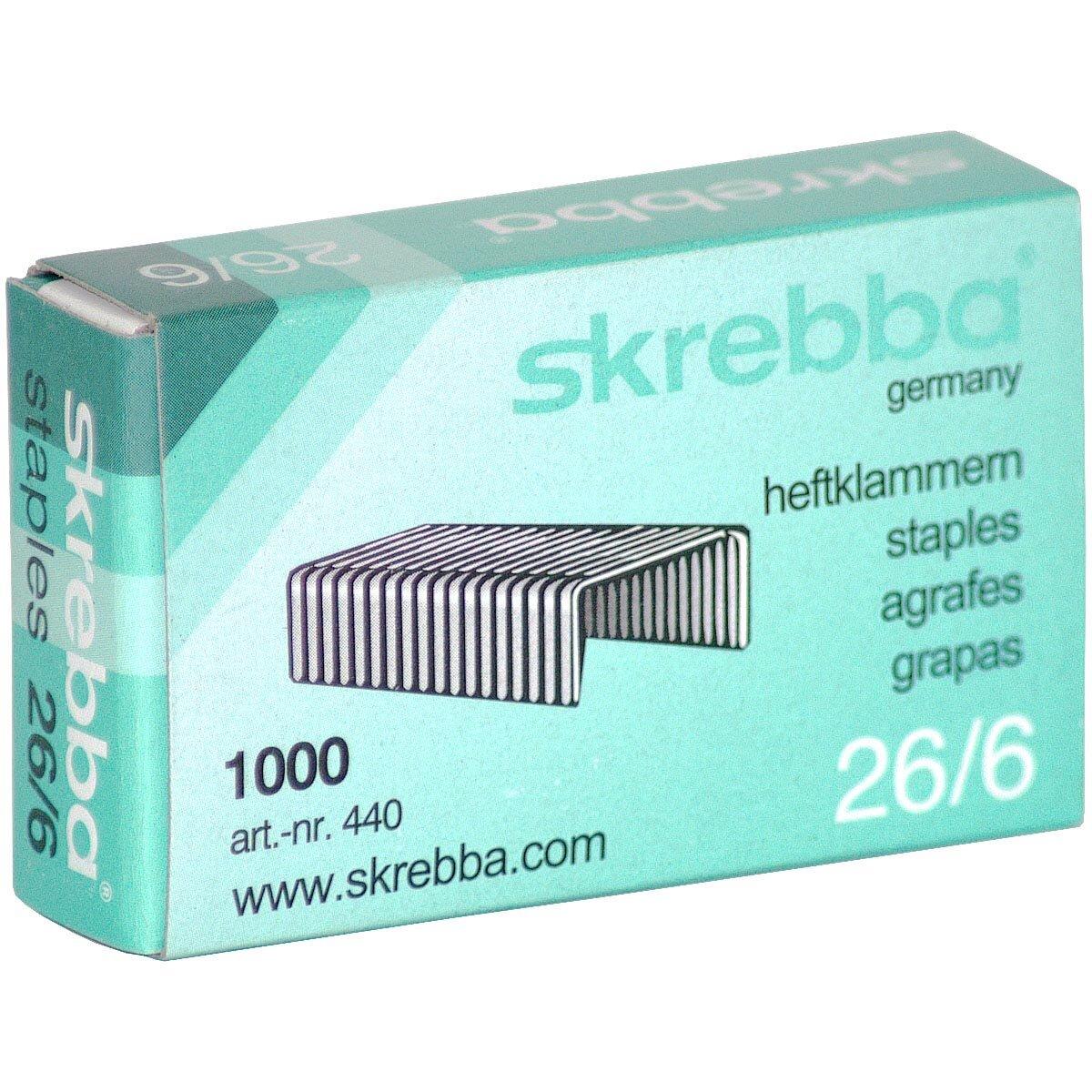 Скоби стандартні 26/6 Skrebba, уп/1000