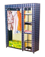 Розбірна шафа для одягу на 4 полиці колір клетчастий Сіне-серий