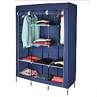 Розбірна шафа для одягу на 8 полиць колір синій