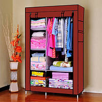 Разборной шкаф для одежды на 6 полок цвет красный