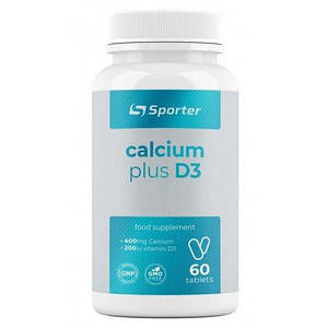 Кальцій-витамін Д3 Sporter Calcium 400 мг +D3 5 мкг 60 таб. (уцінка термін по 10.23)