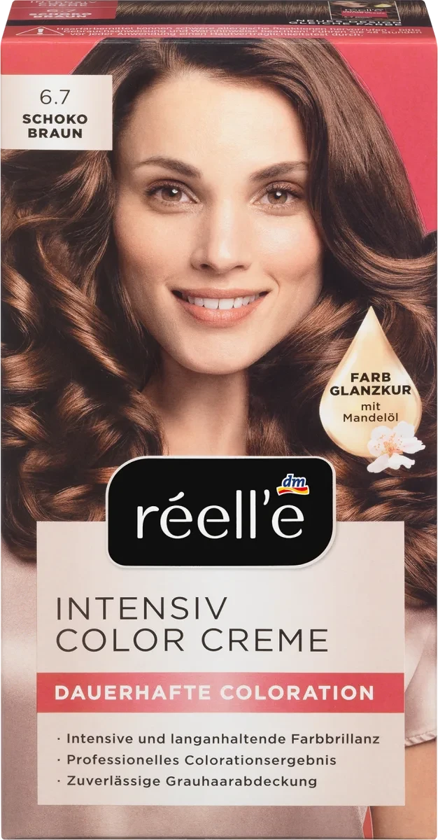Интенсивная крем - фарба для волосся réell'e Intensive Color Creme Schoko Braun, 6.7 (шоколадно - коричневий)