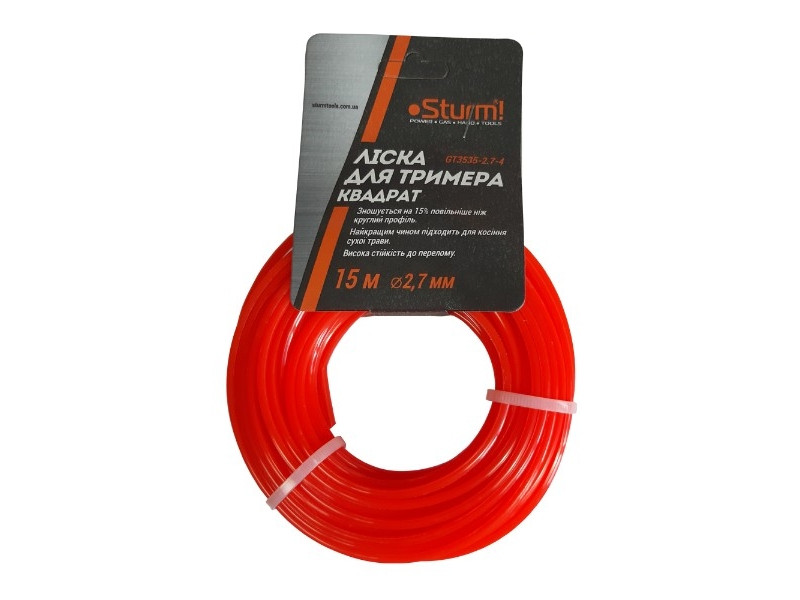 Волосінь для тримера, квадрат (2.7 мм 15 м) Sturm GT3535-2.7-4, фото 1