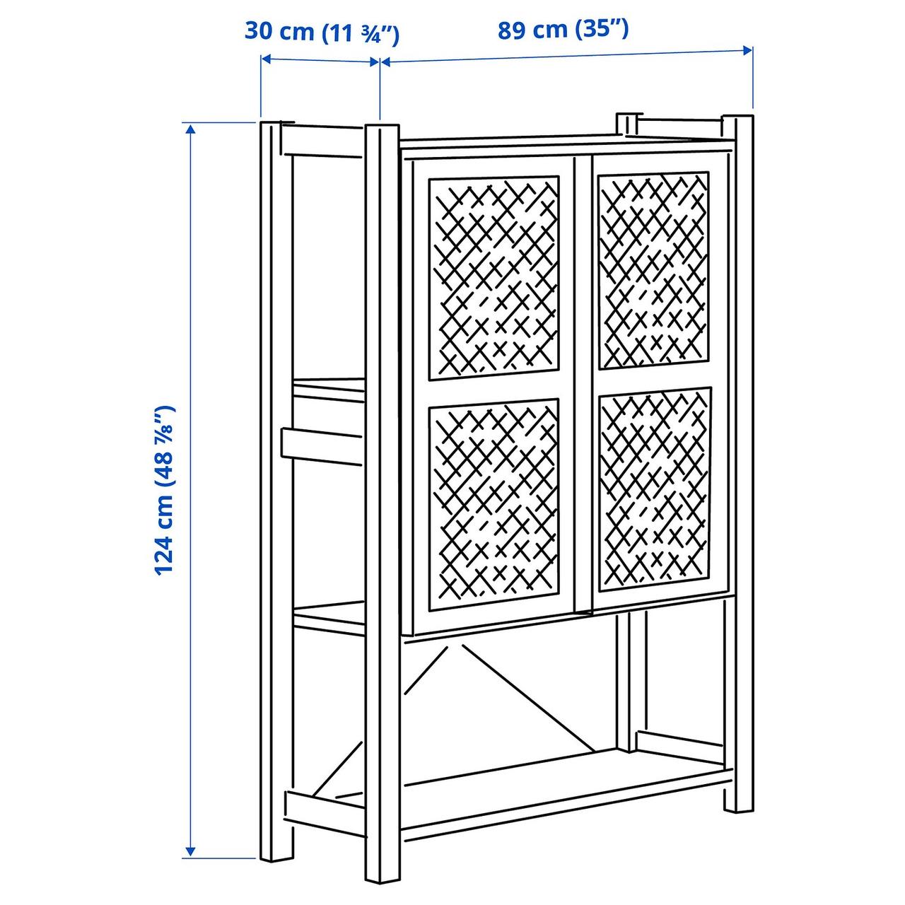 IKEA Книжный шкаф с дверцами IVAR (893.957.91) - фото 6 - id-p1612903091