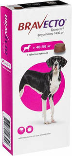 Жувальна таблетка Bravecto (Бравекто) від бліх і кліщів для собак 40 - 56 кг