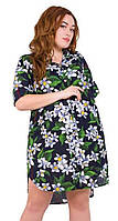 Женское лёгкое штапельное платье-рубашка размером 4XL (56-58)
