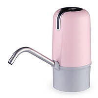 Электрическая помпа на бутль для воды с аккумулятором Pump Dispenser Pink
