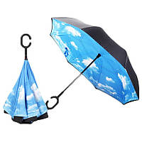 Зонт наоборот раскладной с облаками Umbrella Sky U2