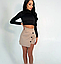 Жіноча Міні спідниця-шорти з вовни, розміри 42-48, кольори бежевий, графіт, фото 5