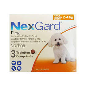 Merial NexGard Таблетки от блох и клещей для собак весом от 2 до 4 кг
