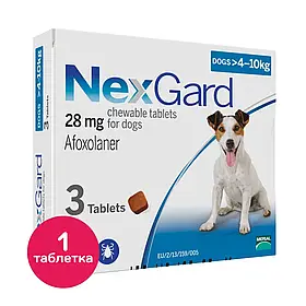 Жувальні таблетки Merial Nexgard (Нексгард) від бліх і кліщів для собак вагою 4-10 кг