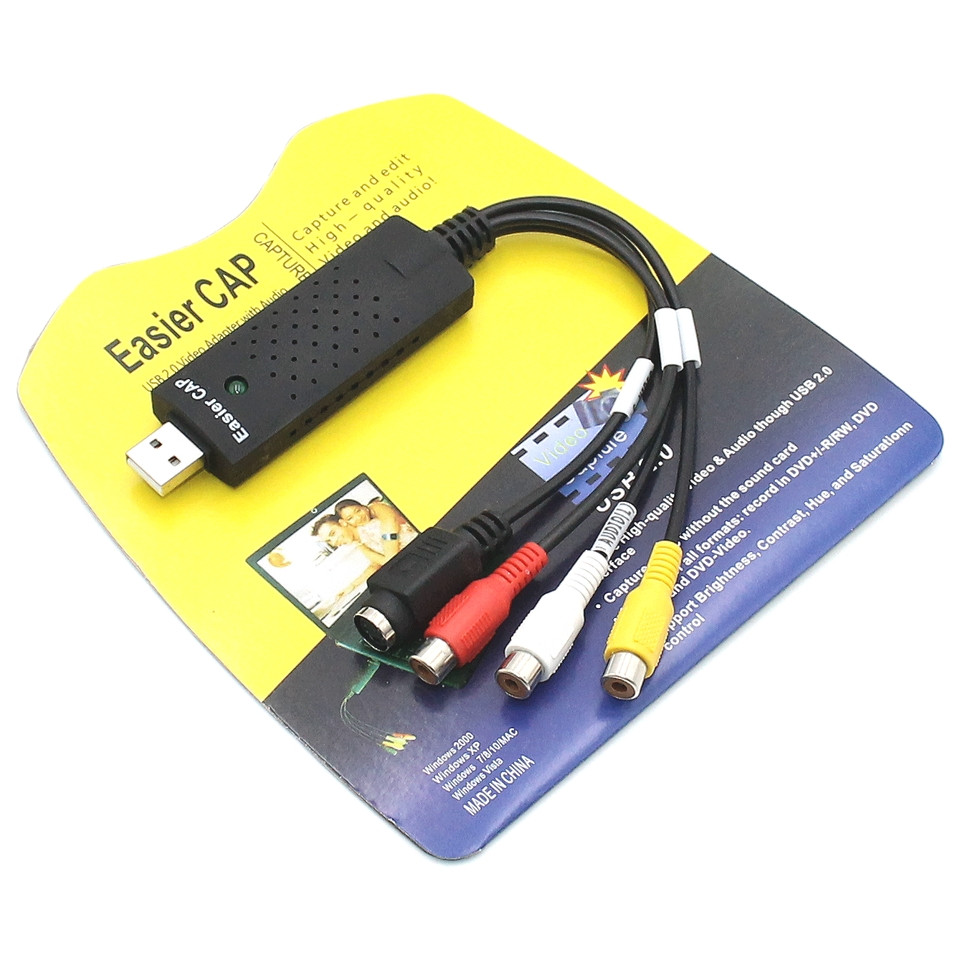 Зовнішня Usb 2.0 карта відеозахоплення EasyCap Плата для захоплення й оцифрування відео аудіо на ПК 3RCA S-Video