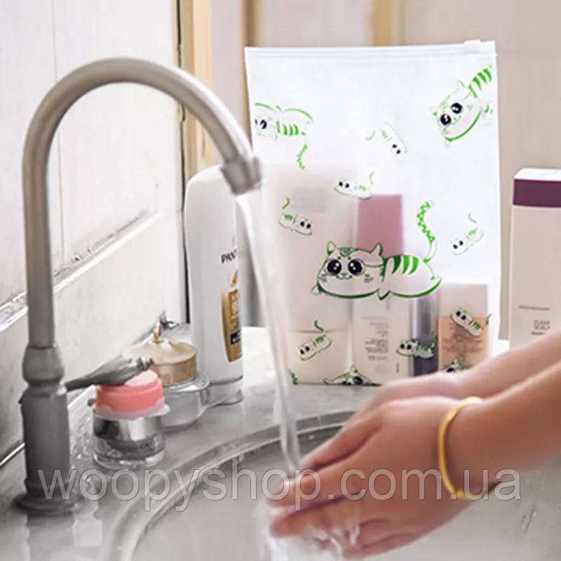 Пакет для вещей 28*20см(Д*Ш) с замком бегунком "Котики"