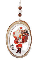 Новогоднее украшение-подвеска 20см Санта 2 вида, дерево, в упаковке 36шт. (785-198)